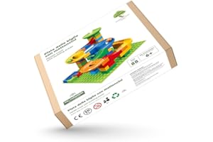SHERWOOD STORE Pista delle biglie con mattoncini, giochi educativi per bambini da 6 anni - Murble track with building bricks (88 PEZZI)