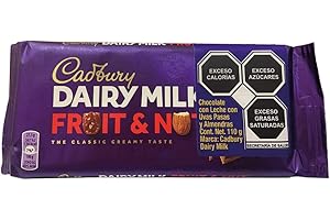 Cadbury Dairy Milk, Tableta de Chocolate con Almendras y Pasas, Sabor Cremoso y Crujiente, Hecho con Cacao Sostenible, 110 g