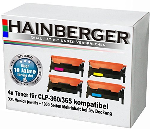 4x XXL Toner Set für Samsung CLP360/CLP365, kompatibel zu LS-CLT-K406S, LS-CLT-C406S, LS-CLT-M406S, LS-CLT-Y406S, für CLX-3300, CLX-3305, CLX-3305FN, CLX-3305FW, CLX-3305W