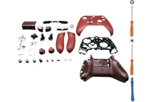Hzxkqmil Kit Guscio Completo di Ricambio per Xbox One S/X Controller (Modello 1708), Custodia Fai da te Frontalino Coperchio Anteriore Piastre Posteriori Pulsanti Accessori (Rosso)