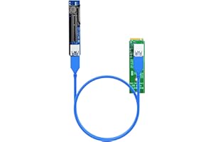 GLOTRENDS Câble d'extension M.2 23.6 Inch/60cm, NGFF M.2 Key M to PCI-E X1/X4 Riser Cable for PCIe WiFi Card, M.2 PCIe Card, Firewire Card, USB PCIe Card, Sound Card, etc (UEX108)