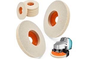 NAROSEBE 6 Pz Disco di Lucidatura in Feltro di Lana Dischi di Lucidatura per Smerigliatrice Angolare Disco di Feltro 125mm Disco Ruota di Lana per Lucidatura Vetro, Ceramica, Plastica, Gioielli