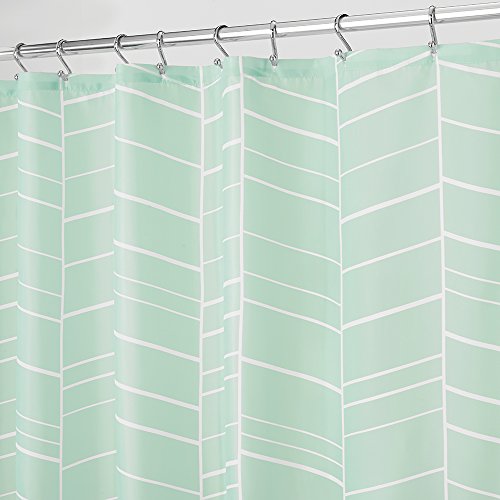 InterDesign Kylie Duschvorhang | Badewannenvorhang mit 12 Ösen | waschbarer Duschvorhang 183,0 cm x 183,0 cm | Polyester mint - 2