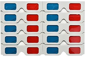 AILAN 10pcs / Set Papier Universel Anaglyphe 3D Lunettes 3D Silicone Rouge Silicone antidérapant Blue Carton Jeu de Films DVD Vidéo TV Lunettes 3D