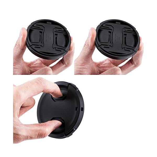 JJC 37 mm Tapa de Lente Paquete de 2 Tapas de Lente de cámara Frontal a presión + Protector de Tapa elástica para Lente… - Image 5