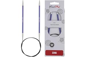KnitPro Zing: Ferri da Maglia circolari fissi: 80 cm x 4,50 mm, Alluminio, Viola