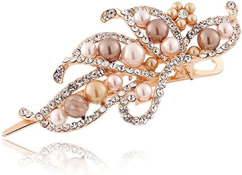 BEYLEG Coffee Women's Fashion Pearl Hair Clip Head Wear BE-22