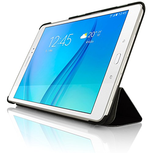 igadgitz Schwarz PU Ledertasche Hülle Smart Cover für Samsung Galaxy Tab A 9.7″ SM-T550 mit Multi-Winkel Betrachtungs + Auto Sleep/Wake + Displayschutzfolie - 6