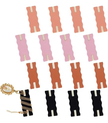 Set De 6 Cartes De Rangement Pour Colliers - Tissu Imprimé Floral - Anti-nœuds, Portable Pour Voyage - 6.4 X 2.4 X 0.4 Cm