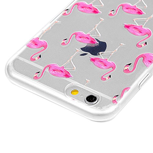 Badalink Case für iPhone 6/iPhone 6S(4,7 Zoll) TPU Handytasche Flexibel Glatt Weiche Gemalt Relief Schutzhülle Bumper Case Handycover Handyhülle Flamingo - 5