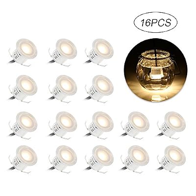Tomshine 16PCS 0.6W Lampe Spots LED Encastré Etanche IP67 Lampe de Spot pour Terrasse Enterré Plafonnier Lampe Extérieur Déco Pour Chemin Escalier Piscine Lampe Sécurité (Blanche chaude)
