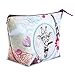 TaylorHe Make-up Bag Cosmetic Case Toiletry Bag Printed PVC zipped top Vintage Pink Patterns Cute giraffe