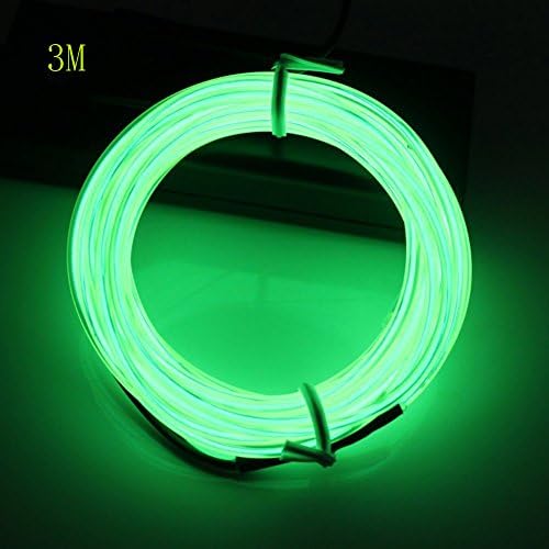 HopeU5® 3 Meter Neon Light Dance Party Decor Light Neon LED lamp Flexible EL Wire Rope Tube Waterproof LED Strip With Controller (Green)