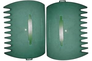 QOTSTEOS Leaf Grabber Set, Garden and Yard Leaf Scoops Hand Rakes, Large Sized Leaf Grabbers or Leaves, Grass Clippings and Trash, Remove Fallen Collection Great Tool(Green,size:34x26cm)