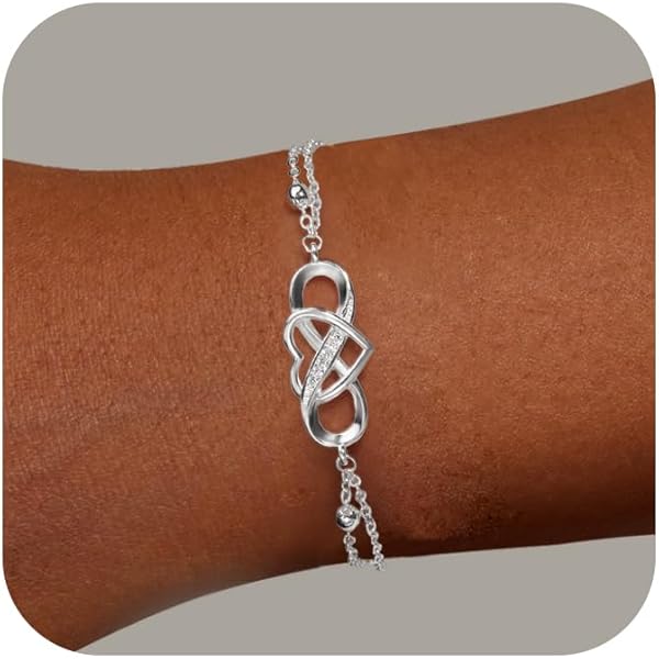 Zilveren armband met hanger hart infinity zirkonia | -NL