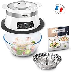 Moulinex  Steam'up Cuiseur Vapeur Recettes Savoureuses Simple et Compact Cuisine Saine Gourmande VJ504010 (saladier non inclus)