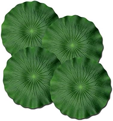 Artificial Lotus Leaf Floating Foam for Pond Pool Tank Artificial Foliage Aquarium Decor Pack of 4 (28cm)