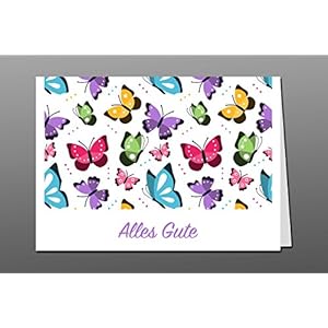 Glückwunschkarte + Briefumschlag + Adressaufkleber 