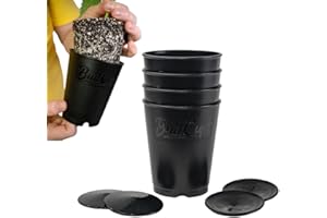 BudTrainer BudCups for Optimal Gardening | 4pk | 16oz Nursery Pots | Removable Bottom Plate for Easy & Shock-Free Transplant | Triple Drainage for Water Control to Prevent Root Rot | Durable, Reusable