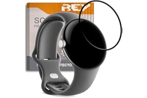 REY 3D Oraniacza Ekranu do GOOGLE PIXEL WATCH, Czarny, szkło hartowane folia ochronna, 3D / 4D / 5D