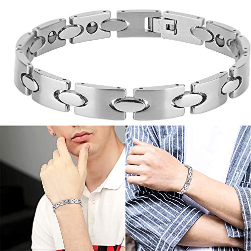 Duevin Bracciale in Acciaio al Titanio antifatica, Bracciale in Acciaio da Uomo in Acciaio al Titanio con Trattamento antifatica Delicato