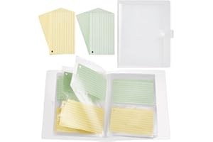 AHANDMAKER 2Pcs 3x5 Index Card Holder, with 100Pcs 3x5 Inch Index Cards, Flash Card Holder, Index Card Organizer for Note Cards, Flash Cards and Recipe Cards, Hold 320 Cards