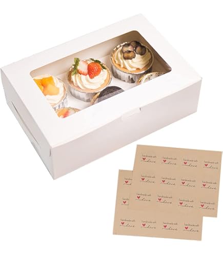 HoM Cupcake Doosje 24 MINI Wit (incl. tray met venster) 2st