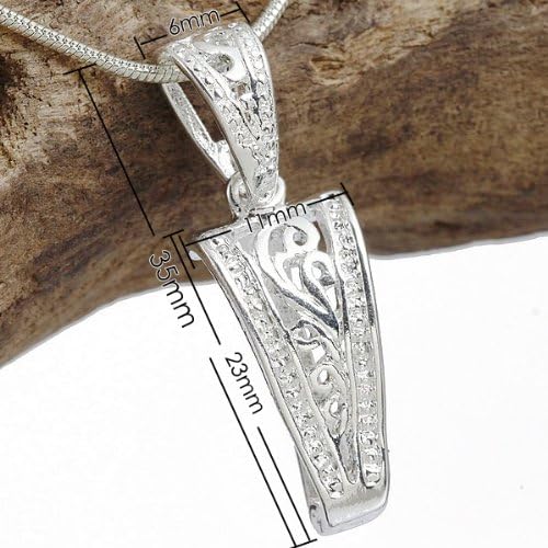 10pc Silver Plated Decoration Pinch Bail 33mm AB563