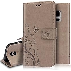 Funda para Galaxy S5 / S5 Neo, Galaxy S5 Funda de PU cuero resistente, Galaxy S5 Neo Ultra Slim PU Cuero Folding Stand Flip Funda Carcasa Caso,Galaxy S5 / S5 Neo Leather Case Wallet Protector Card Holders, Ukayfe Cubierta de la caja Funda protectora de cuero caso del soporte billetera Funda Carcasa con Stand Función y Imán Incorporado para Samsung Galaxy S5 / S5 Neo + 1 X Stylus Pen