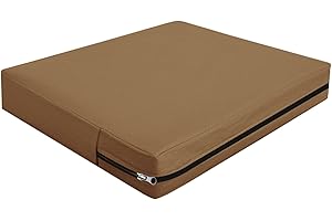 SYLC Exterior Funda De Cojín con Cremallera, Impermeables Funda De Asiento para Terraza De Jardín, Protectores De Muebles para Ratán Palet Tumbona (Camel,107×46×8cm)