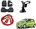 Auto Pearl Premium Quality Car Accessories Combo of Car Floor Foot Mats 4D Black. & Car Heavy Duty Jumper Booster Cables Anti Tangle Copper. & Universal Car Windshield Mount Holder Mobile Stand. For Chevrolet Beat Type-2 RS.2019.00