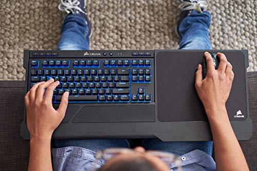 Corsair K63  inal  mbrico Teclado Gaming mec  nico  Cherry MX Rojo  Retroiluminaci  n LED Azules  QWERTZ  Negro