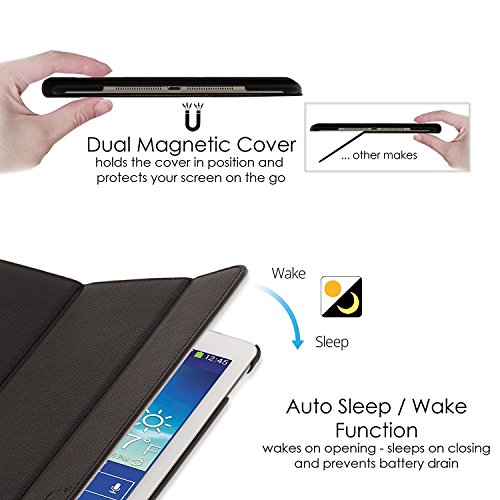 Forefront Cases® Neue Leder Hülle / Tasche / Case / Cover für Samsung Galaxy Tab 3 Lite 7.0 T110 – Rundum-Geräteschutz und intelligente Auto-Sleep-Wake-Funktion mit 3-JAHRES-GARANTIE VON FOREFRONT CASES - 5