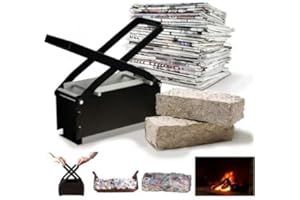 Ebuzz Paper Log Briquette Maker – Newspaper Brick Recycler Press – Cardboard Free Fuel Compressor – Eco Friendly Block for Fires – Heavy Duty Steel