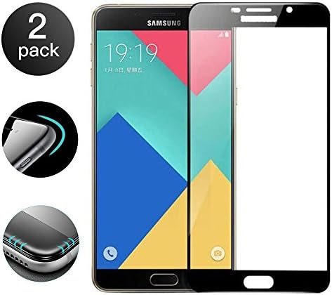[2-Pack] Tempered Glass for Samsung Galaxy A9 PRO, 3D Full Coverage High Clear Premium HD Screen Protector 9H Hardness-Black