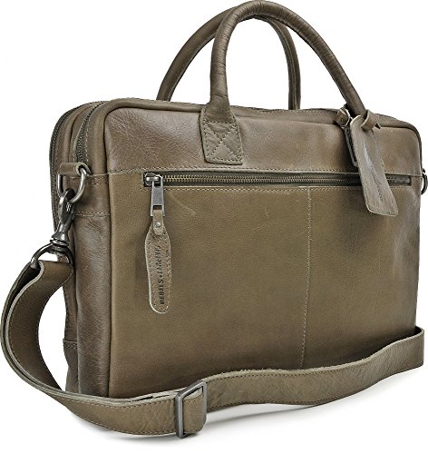 REBELS & LEGENDS, Leder Unisex Aktentaschen, Umhängetaschen, Henkeltaschen, 38,5 x 28 x 9,5 cm (B x H x T) - 3