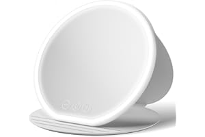 MIHOHO Specchio Trucco con Luci Ricaricabile, Specchio da viaggio pieghevole con più angoli di appoggio, specchio per il trucco illuminato con illuminazione regolabile con controllo touch (Bianco K, Grande)