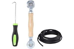 ORTVIAI 4 Pezzi Zanzariera Finestra Ricambio Strumento, 3.5mm Ganci Porta Attrezzi Zanzariera, 2x10m Nastro Cordino in Gomma Rete, per Rete Zanzariera Ricambio Installare Schermi Di Finestre