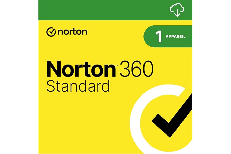 Norton 360 Standard │ 1 appareil │ 12 mois │ Abonnement annuel avec renouvellement