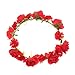Produktbild Blumenstirnband Kopfband Kranz von Rosen Braut Brautjungfer Haarschmuck Blumen (7# rot)
