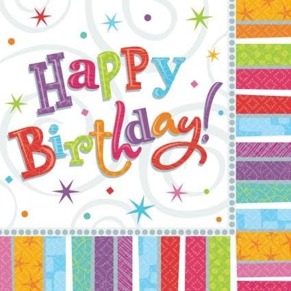 amscan International Radiant Birthday Party Napkins, Pack of 16