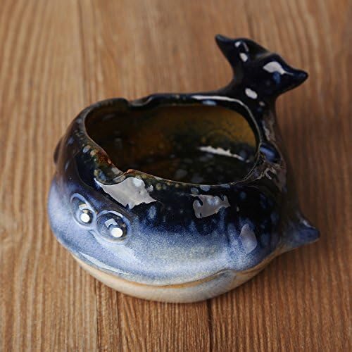 GyAfam The law of the sea, the ashtray Ceramic artware Office, Living Room, blue ceramic 12*9*6cm, home Ashtray