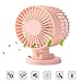 Produktbild elecfan USB Portable Mini Ventilator, Sommer Portable Desk Kühlung USB Fans Double Leaf Fan Gebührenpflichtiges Bett Student Dorm Zimmer Büro Desktop Mute Lüfter - Rosa