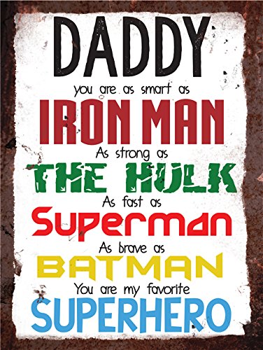 Daddy, My Favourite Superhero - Vintage Metal Wall Sign