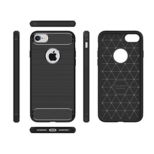 Iphone 7 Hülle Case, Elekin Soft-Flex Capsule Premium Schwarz TPU Handyhülle Schutzhülle Schmaler Telefonschutz für das Iphone 7 – Schwarz - 6