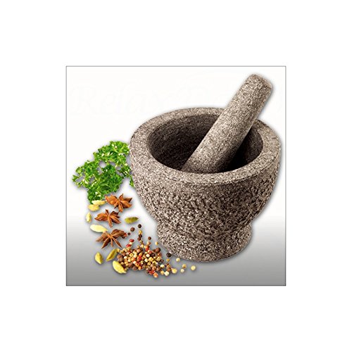 Massiver Mörser mit Stößel aus Granitstein 3,7 kg