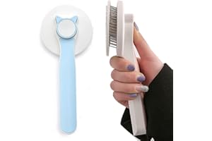 KUDLE Grehge h, Self-Cleaning Dead Hair Brush for Cats Dogs Long Short Hair to Effectively Remove Up to 95% of Dead Hair (Blue)