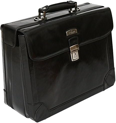 S Babila Top Grain Leather Laptop Briefcase Business Case Work Bag