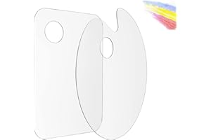 Rcbzzp 2 Stück Art Palette Mit Daumenloch, Malpalette Klare Acryl, Kunstpalette Artpalette, Antihaft Öl Farbmischpalette, für DIY Kunsthandwerk Malerei, Tonisierung