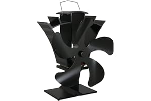Tomersun 5 Blade Log Burner Fan Mini Wood Stove Fireplace Fan Heat Powered for Wood Burning Stove